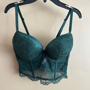 Victoria's Secret Green Lace Corset Push-up Bombshell